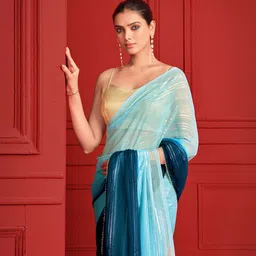 Sangria Striped Party Saree-image-51