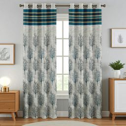 214 cm (7 ft) Jacquard Room Darkening Door Curtain (Pack Of 2)-image-30