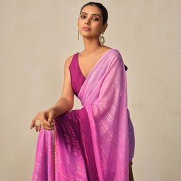 Sangria Striped Party Saree-image-50