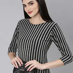SHOWOFF Striped Sheath Dress-image-41