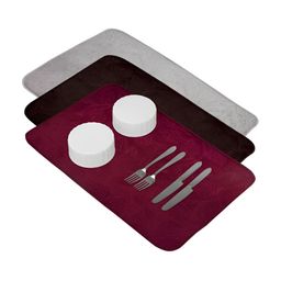 Kuber Industries 3Pcs  Maroon & Brown Rectangle Table Placemats image 5