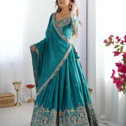Embroidered Semi Stitched Lehenga Choli-image-52