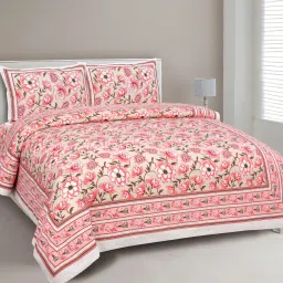 180 TC Cotton King Floral Flat Bedsheet-image-17