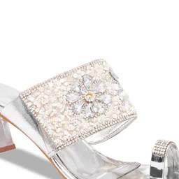Try Me Embellished One Toe Block Heels image 2