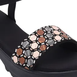 Zyla Embellished Open Toe Backstrap Block Heels image 2