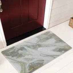 OBSESSIONS Brown & Green Abstract Anti-Skid Doormats-33
