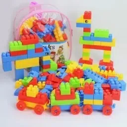 mayne Building Blocks for Kids with Wheel, Bag Packing, Block Game for Kids 100pcs image 2