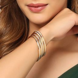 NVR Women's Set Of 4 Gold-Plated Traditional Bangles-2