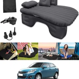 Black Inflatable Car Bed Travel/Two Pillows/Pump For Swift Dzire Suzuki 2011 Premium Finish & Waterproof Car Inflatable Bed-image-3