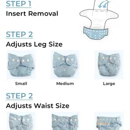 Moms Home Set of 2 Reusable Cotton Pocket Diapers With 2 Inserts image 4