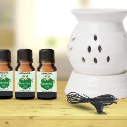 PEEPRESION Round Electric Oil Diffuser With 3-Jasmine Aroma Oil (10ml Each) Night Lamp | Home, Office, Spa, Bedroom Diffuser-32