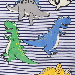 Lazy Shark Boys White & Blue Printed T-shirt with Shorts image 5