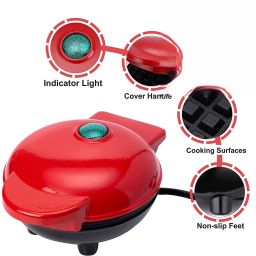 Mini Waffle Maker Non-Stick Electric Iron Machine for Individual Belgian Cake Waffle Maker-image-43