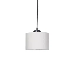 Devansh Grey & Black Textured Adjustable Cord Cotton Shade Hanging Lamp image 3