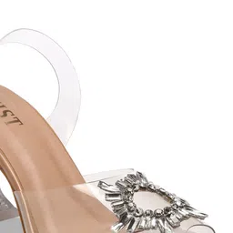 GNIST Pointed Toe Embellished Party Block Heels With Backstrap image 2