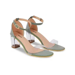 Action Transparent Block Heels With Ankle Loop image 5
