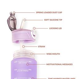 Nestasia Lavender Coloured & Blue 3 Pieces Printed Time Marker Toxin-free Water Bottles image 3