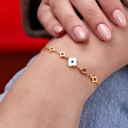 MINUTIAE Women Brass Crystal Studded Gold-Plated Link Bracelet-image-39