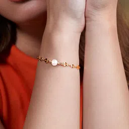 MINUTIAE Brass Crystals Gold-Plated Link Bracelet-image-37