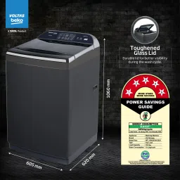 voltas beko 10 kg Fully Automatic Top Load with In-built Heater Black, Grey image 3