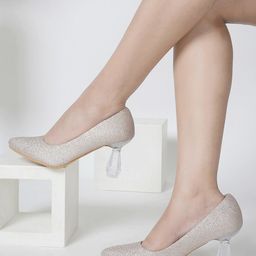 CORSICA Pointed Toe Shimmered Party Block Pumps-11