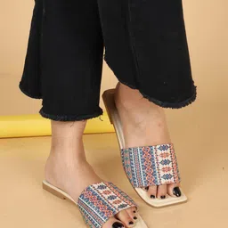 XE Looks Women Printed Comfortable Open Toe Flats-10