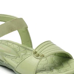 ICONICS Textured Open Toe Flats With Backstrap image 5