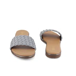 Tresmode Textured Open Toe Flats image 5