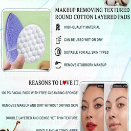 MAJESTIQUE 101-Pcs Dual Sided Layered Pads with Face Sponge image 2