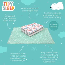 TIDY SLEEP Pack Of 3 Printed Cotton Diaper Changing Mats image 4