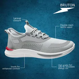 Bruton Men Mesh Lightweight Lace-Up Running Shoes image 4