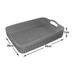 Kuber Industries Set Of 4 Grey Self Design Organisers image 3