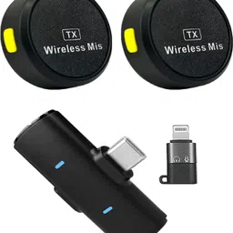 mobizac Round Mobile Wireless Mic Noise Reduction for Youtubers Vlogger Video Recording Vlogging Microphones Wireless-picture-2