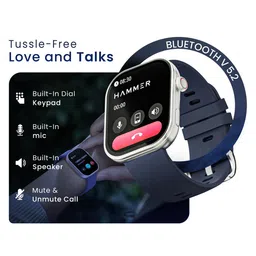 HAMMER Tussle 2.01" HD Display Bluetooth Calling Rotating Crown Smart Watch image 2
