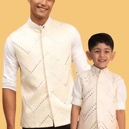 VASTRAMAY Boys Embellished Mirror Work Slim Fit Nehru Jackets-picture-21