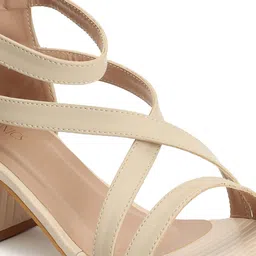 ICONICS Open Toe Block Heels With Zip Closure image 2