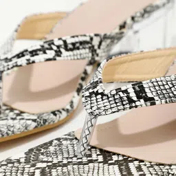 LULU & SKY Printed Open Toe Block Heels image 4