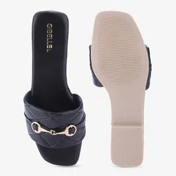 Gibelle Textured Embellished Open Toe Flats image 5