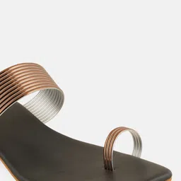 Anouk Striped One Toe Block Heels image 3