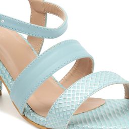 ICONICS Textured Two Strap Block Heels With Buckle Closure image 5