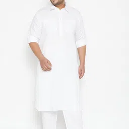 VASTRAMAY Men White Regular Kurta with Pyjamas image 3