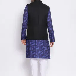 Hangup Men Printed Kurta with Pyjamas & Nehru Jacket image 5