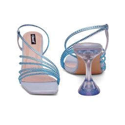 Sherrif Shoes Strappy Embellished Party Block Heels With Backstrap image 3
