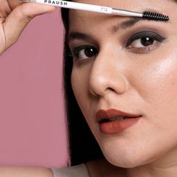 Praush Cruelty Free & Vegan P15 Brow Spoolie & Angled Brow Brush Bundle - White image 5