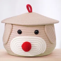 Cotton Multi-Purpose Cute Jute Basket with Lid Storage Baskets Storage Basket-picture-11