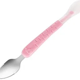 Fruit Spoon with Scraper for Baby Feeding, 2 in 1 Multifunction Serrated- Plastic-6