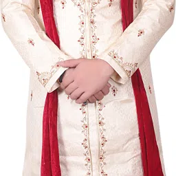 GK FASHION Bandhgala Neck Wedding Traditional Royal Attire for Special Occasions 1 Set Embroidered Sherwani-47