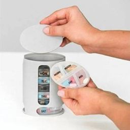 7 DAYS 7 -day 7 Day Weekly Tablet Medicine Storage Box/Pill Dispenser Pill Box (Grey) Pill Box-12