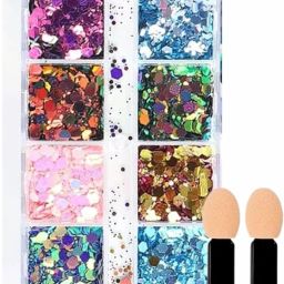 12 COLOUR N-28 Glitter Nail Art Set-image-77