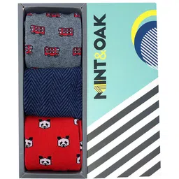 Mint & Oak Men Pack Of 3 Patterned Above Ankle-Length Socks-7